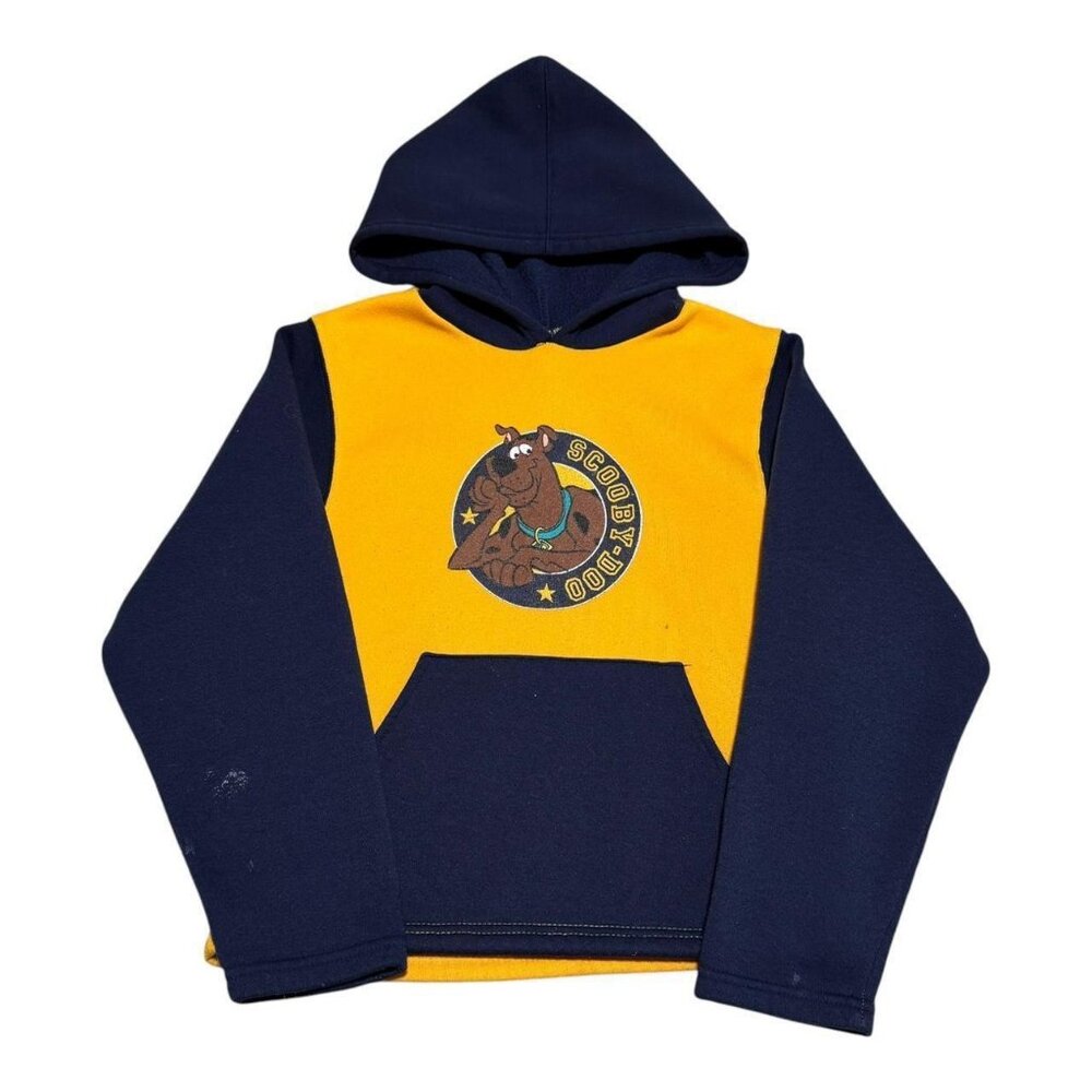 Vintage 2000s Scooby Doo‎ Logo Multicolor Stained Hoodie Sweatshirt Youth 8/10